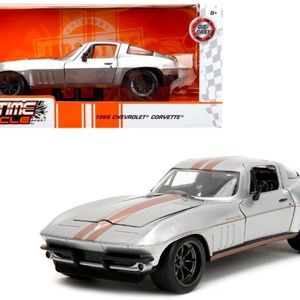 Chevrolet Corvette 1966 Jada 1:24 Silver Metallic Bigtime Muscle Diecast Model